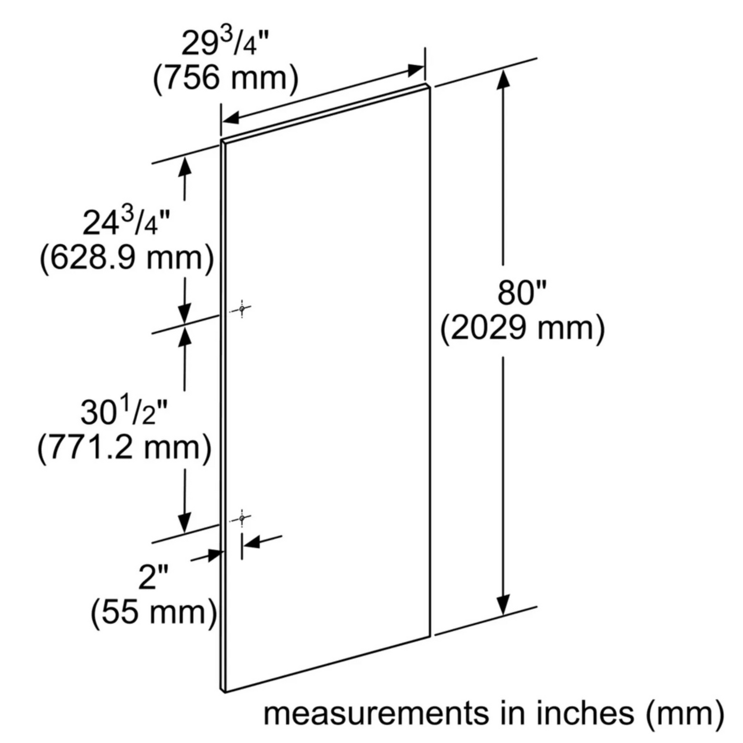 Thermador 30” Refrigerator Panel – Stainless Steel (New, Open Box)