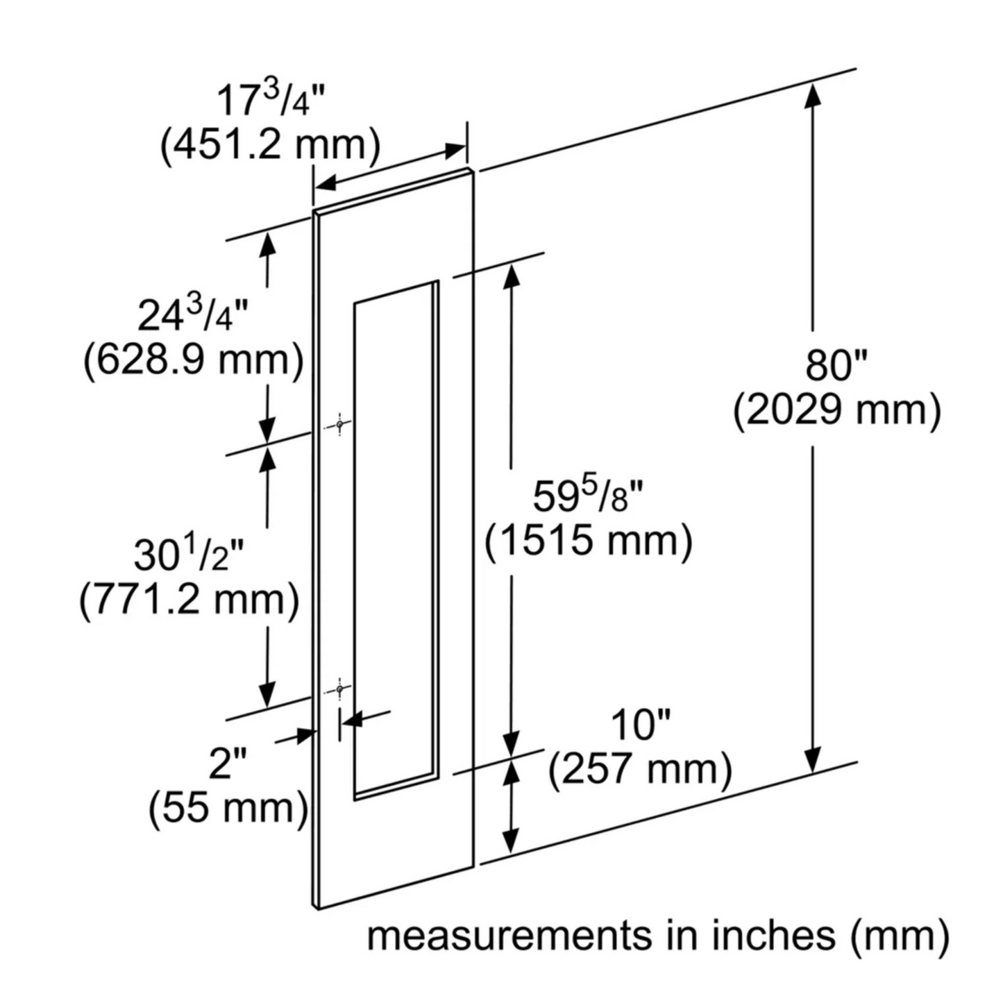 Thermador 18 in flat door for wine cooler